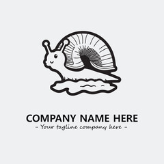 Snail illustration black and white for logo company vector image
