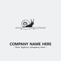 Obraz premium Snail illustration black and white for logo company vector image 
