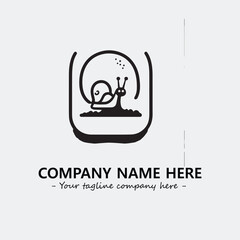 Snail illustration black and white for logo company vector image
