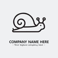 Snail illustration black and white for logo company vector image
