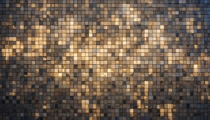 Abstract textured background of square mosaic tiles with iridescent sheen