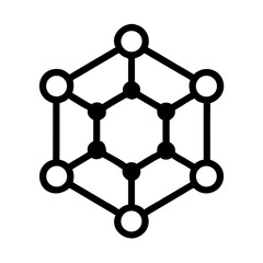 Atomic Hexagon Structure with Molecular Bonds Icon Design