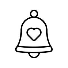 Obraz premium Bell Icon with Heart Symbol Inside for Alerts Icon Design