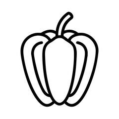 Bell Pepper Half Cut Showing Seeds Icon Design