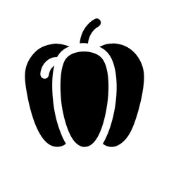 Bell Pepper Half Cut Showing Seeds Icon Design
