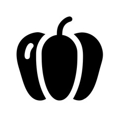 Bell Pepper Half Cut Showing Seeds Icon Design