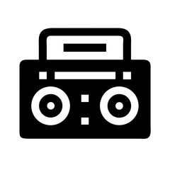 Boombox with Sound System Icon Design
