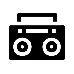 Boombox with Sound System Icon Design
