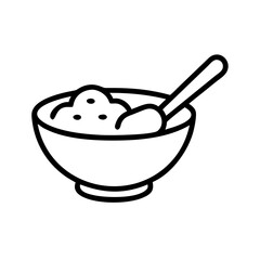 Breakfast Bowl with Spoon Icon Design