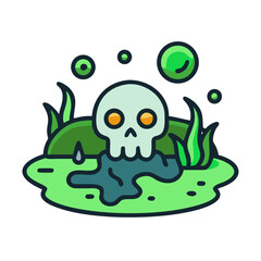 Bubbling Swamp Skull Icon Design