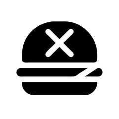 Obraz premium Burger with Cross Mark Icon Design
