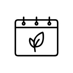 Calendar with Leaf Symbol Icon Design