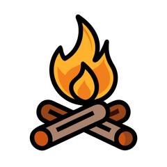 Campfire with Logs Icon Design