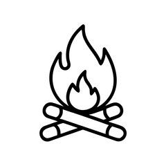 Campfire with Logs Icon Design
