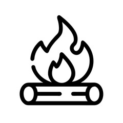 Campfire with Logs Icon Design