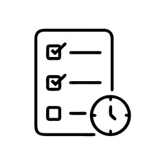 Checklist with Timer Icon Design