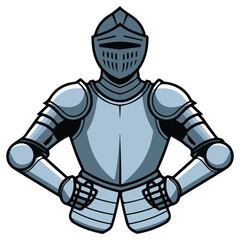 Obraz premium plate armor museum historical symbol isolated vector illustration on white background