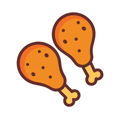 Chicken Drumsticks Combo Icon Design