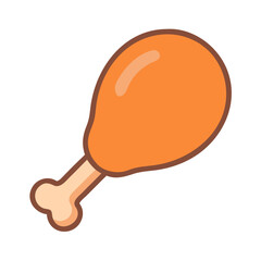 Chicken Leg with Bone Icon Design