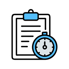 Clipboard with Timer Icon Design