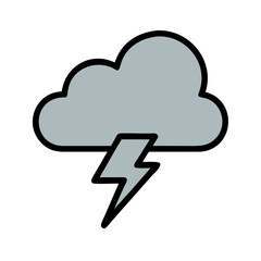 Cloud with Lightning Icon Design