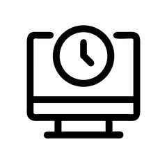 Computer with Clock Icon Design