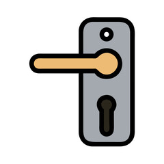 Door Lock with Keyhole Icon Design