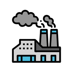 Naklejka premium Factory Releasing Smoke Icon Design