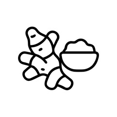 Ginger Root and Powder Icon Design