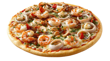 Delicious seafood pizza with fresh toppings.