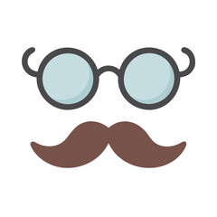 Glasses with Mustache Disguise Icon Design