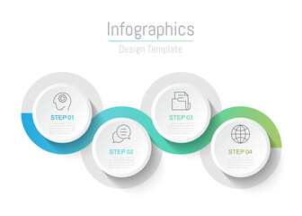 Infographic 4 options design elements for your business data. Vector Illustration.