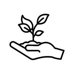 Hand Planting Small Sapling Icon Design