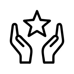 Hands Presenting Large Star Icon Design