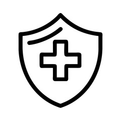 Health Shield with Protective Cross Icon Design