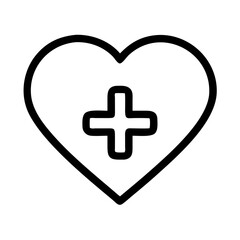 Obraz premium Heart Shape with Medical Plus Icon Design