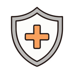 Obraz premium Health Shield with Protective Cross Icon Design