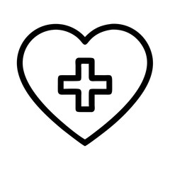 Heart Shape with Medical Plus Icon Design
