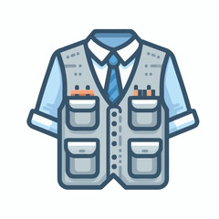 vest, clothing, jacket, isolated, illustration, safety, wear, back, front, garment, clothes, casual, outline, uniform, protection, fashion, flat, waistcoat, vector, pocket, sleeveless, apparel, design