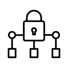 Lock System for Network Security Icon Design
