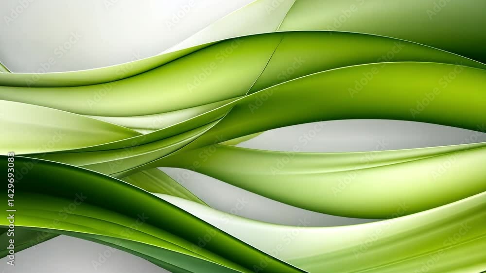 Poster vibrant abstract design flowing green waves and smooth curves create harmony with natures gradients 
