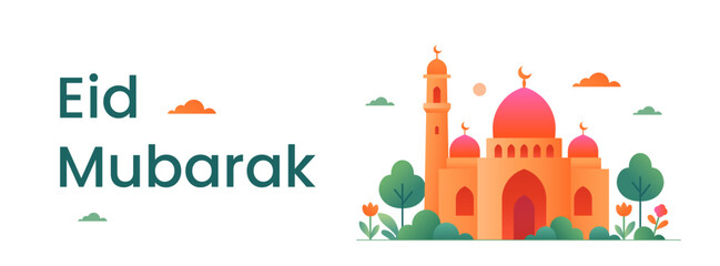 Eid Mubarak Islamic greeting card vector. Eid al Fitr and Eid al Adha calligraphy vector. Happy eid vector illustration. Eid Adha, Eid Fitr calligraphy in Islamic art