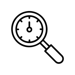 Magnifying Glass with Clock Icon Design