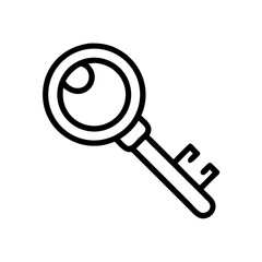 Magnifying Glass with Key Icon Design