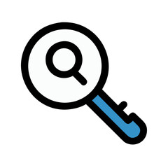 Magnifying Glass with Key Icon Design
