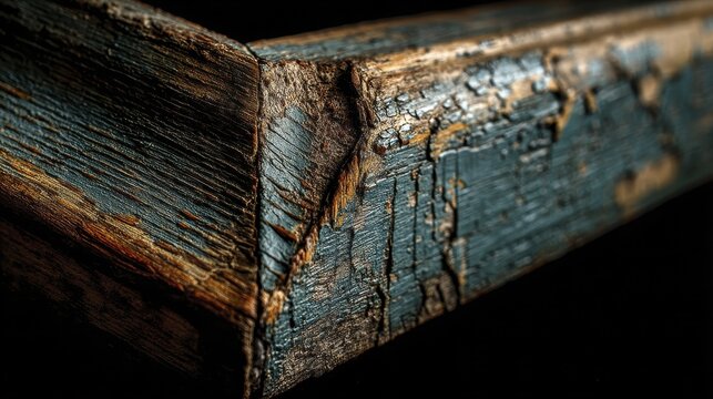 Rustic vintage frame antique wood faded p-3 - historic textured worn