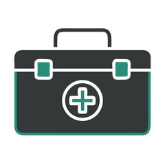 Fototapeta premium Medical Briefcase for Carrying Doctor Tools Icon Design