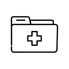 Medical Folder with Cross Label for Health Records Icon Design