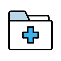 Medical Folder with Cross Label for Health Records Icon Design