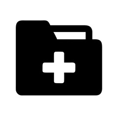 Medical Folder with Cross Label for Health Records Icon Design